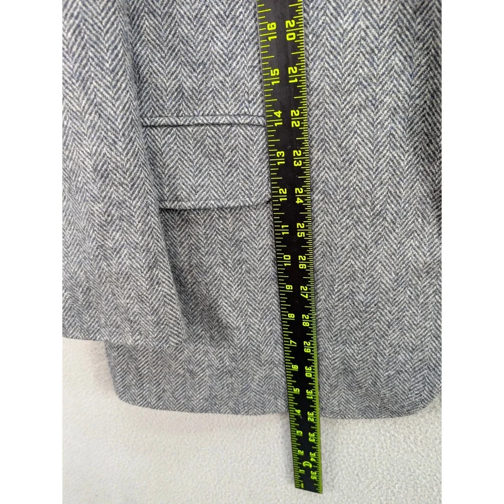 Vintage Tweed Herringbone Sport Coat Jacket Men's Classic Tailored‎ Gray READ